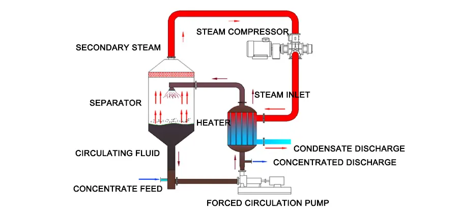 MVR evaporation process